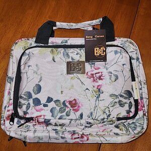 Bang Carsen travel bag accessories expanding cosmetic pink floral